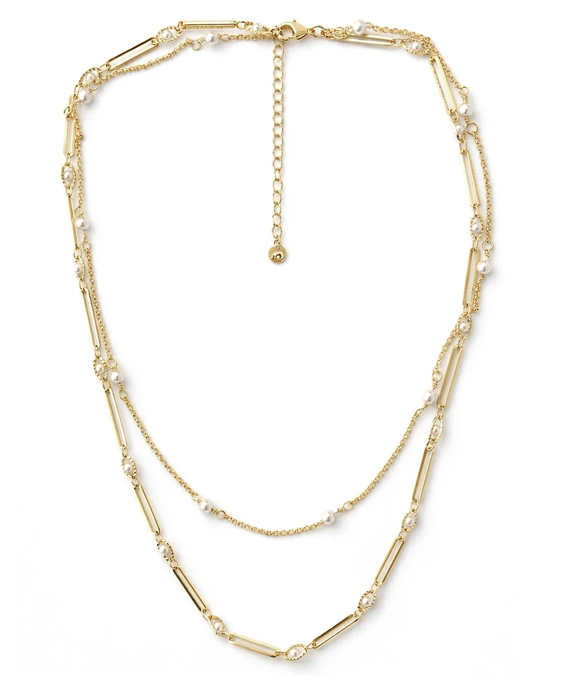 And Now This Simulated Cultivated Pearl Double Strand Necklace