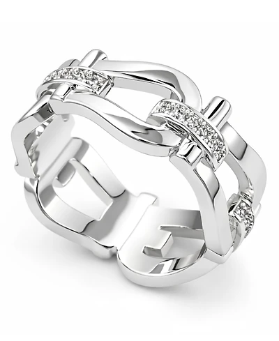 And Now This Horse Bit Link Cubic Zirconia Ring