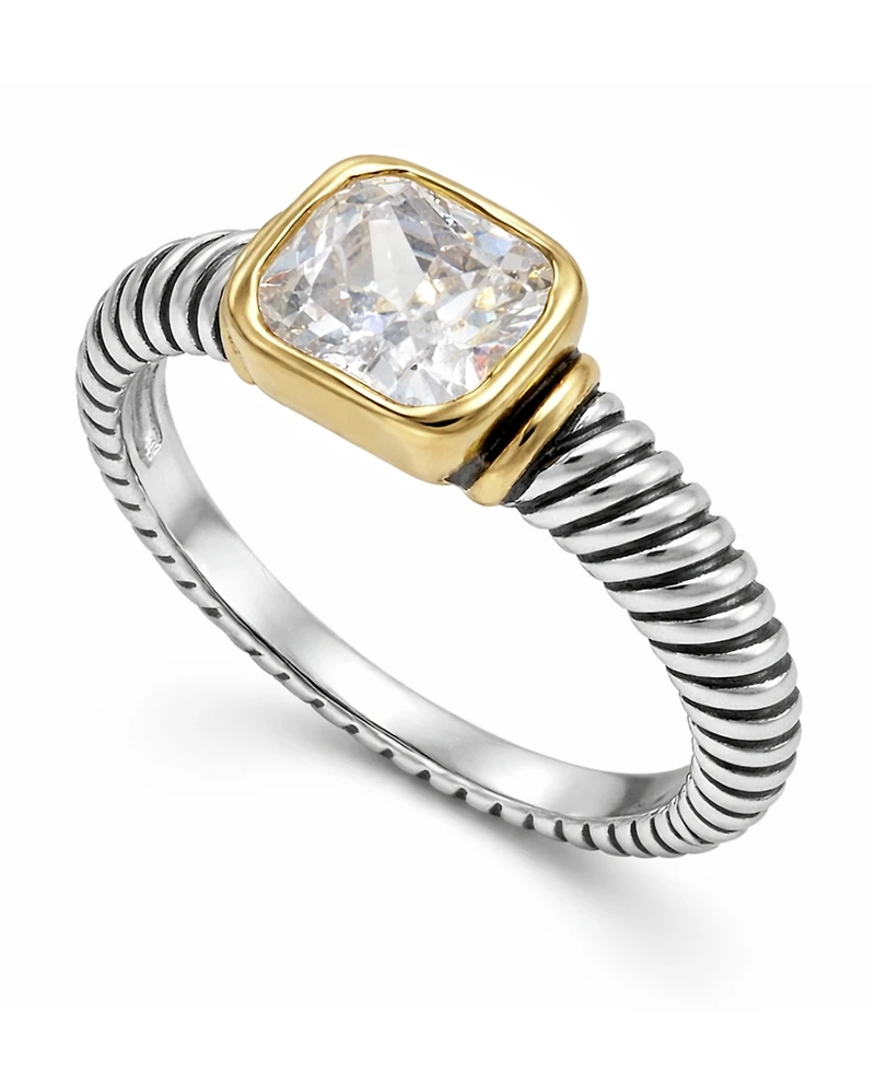 And Now This Cubic Zirconia Two Tone Ring