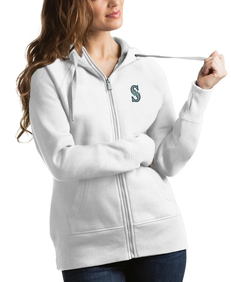 Antigua Women's White Seattle Mariners Victory Full-Zip Hoodie