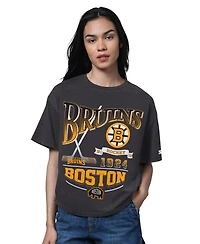 Starter Women's Heather Black Boston Bruins Oversized Hall of Fame T-Shirt