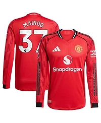 Adidas Men's Kobbie Mainoo Red Manchester United Home 2025/26 Authentic Player Long Sleeve Jersey