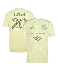 Adidas Men's Finn Surman Yellow Portland Timbers 2026 Civic Stadium Kit Replica Jersey