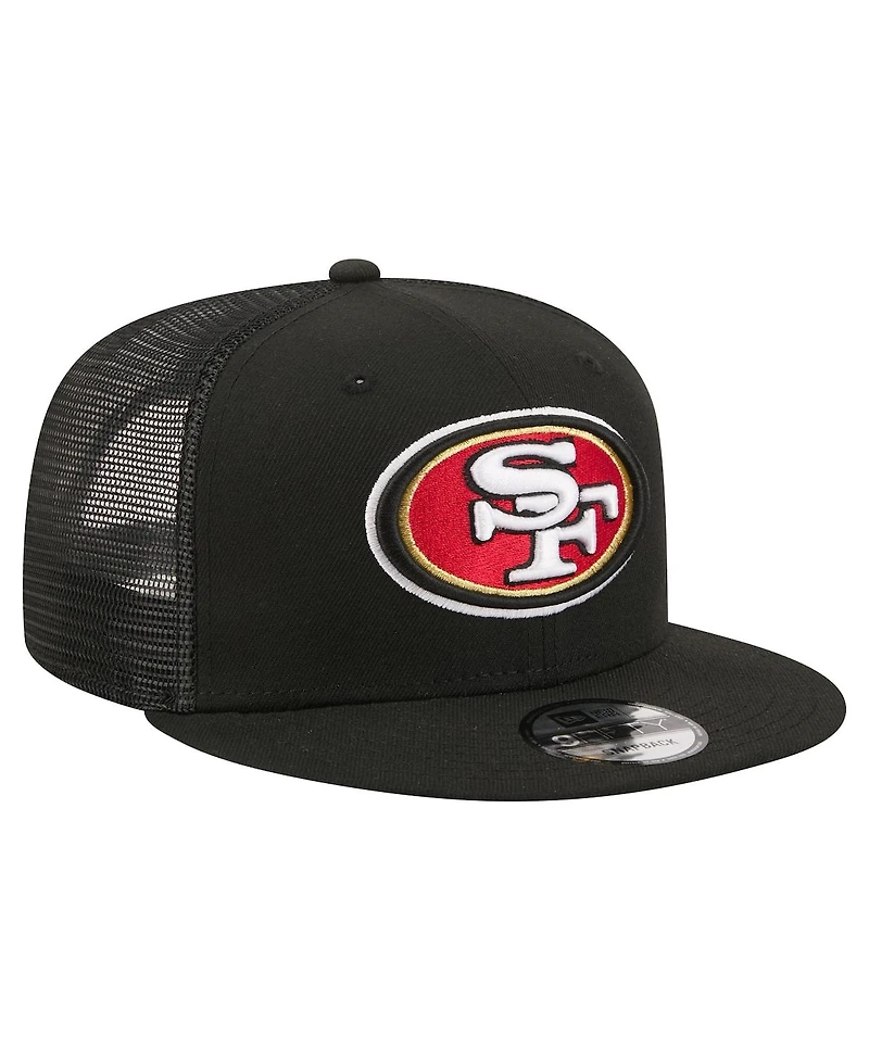 New Era Men's Black San Francisco 49ers Core Team 9FIFTY Trucker Snapback Hat