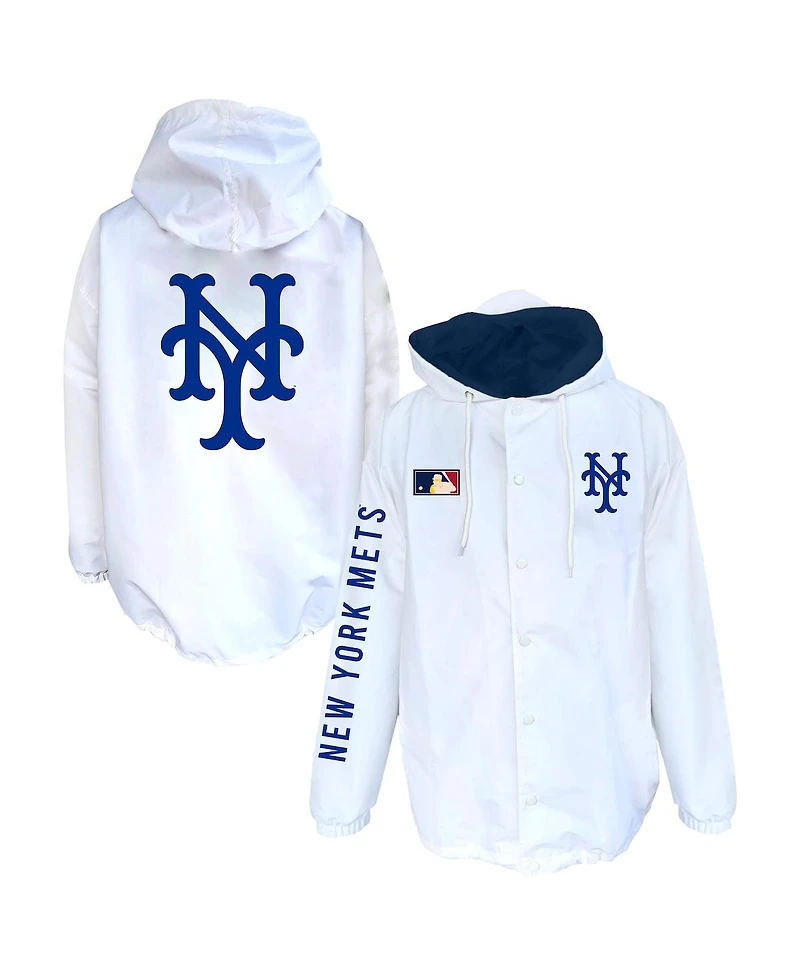 Mitchell & Ness Men's White New York Mets Big Tall Full-Snap Hooded Jacket