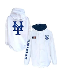 Mitchell & Ness Men's White New York Mets Big Tall Full-Snap Hooded Jacket