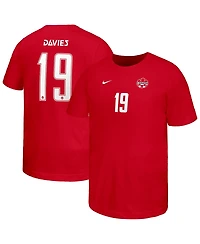 Nike Big Boys and Girls Alphonso Davies Red Canada Soccer Home Player Name & Number T-Shirt