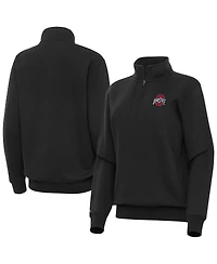 Antigua Women's Black Ohio State Buckeyes Victory Quarter-Zip Sweatshirt