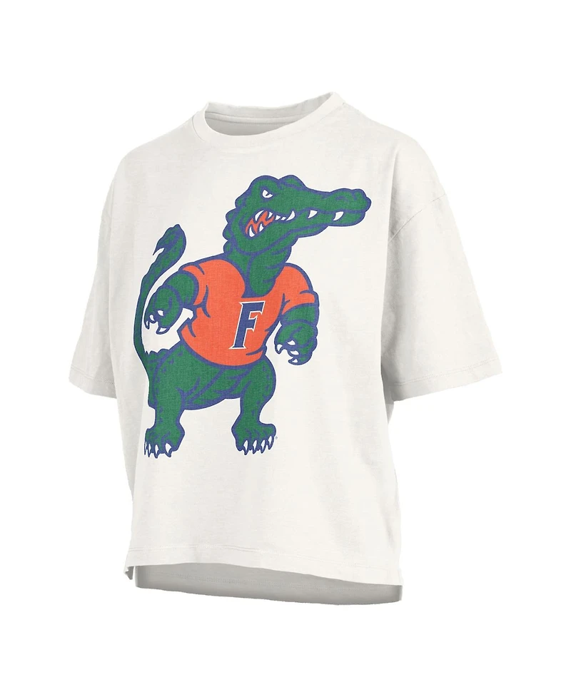 Pressbox Women's White Florida Gators Big Canvas Puff Castillo Motley Slub T-Shirt