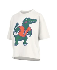 Pressbox Women's White Florida Gators Big Canvas Puff Castillo Motley Slub T-Shirt