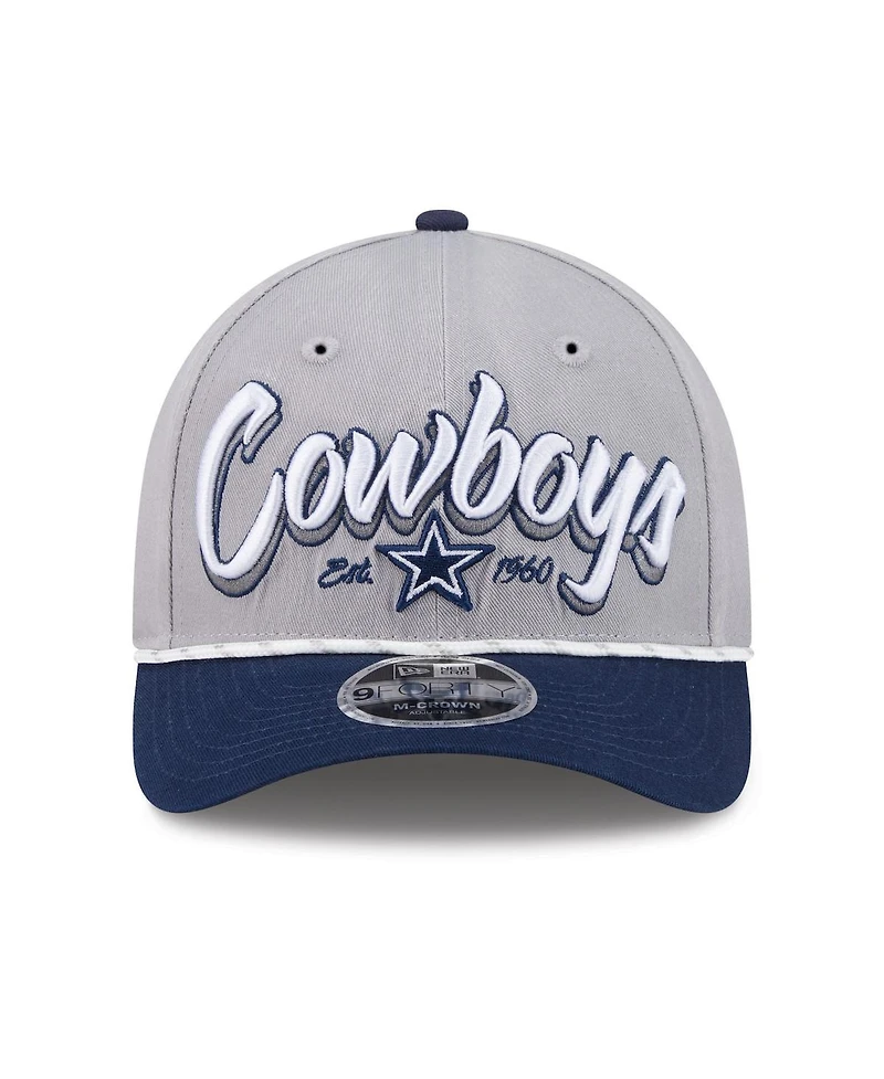 New Era Men's Gray Dallas Cowboys Team Loyal A-Frame 9FORTY Adjustable Hat