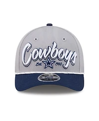 New Era Men's Gray Dallas Cowboys Team Loyal A-Frame 9FORTY Adjustable Hat