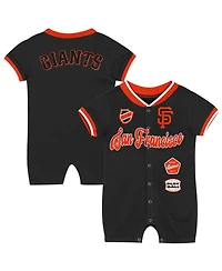 Outerstuff Baby Boys and Girls Black San Francisco Giants Pinch Coverall