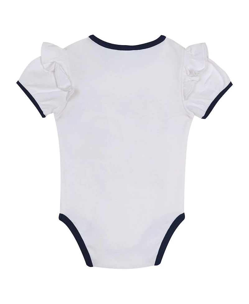 Outerstuff Baby Boys and Girls White/Navy New York Yankees Bodysuit, Headband Skirt Set