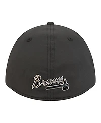 New Era Men's Black Atlanta Braves Metallic 39THIRTY M-Crown Flex Hat