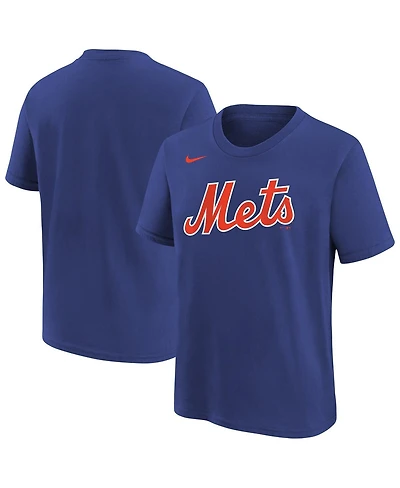 Nike Big Boys and Girls Royal New York Mets Wordmark T-Shirt