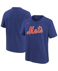 Nike Big Boys and Girls Royal New York Mets Wordmark T-Shirt