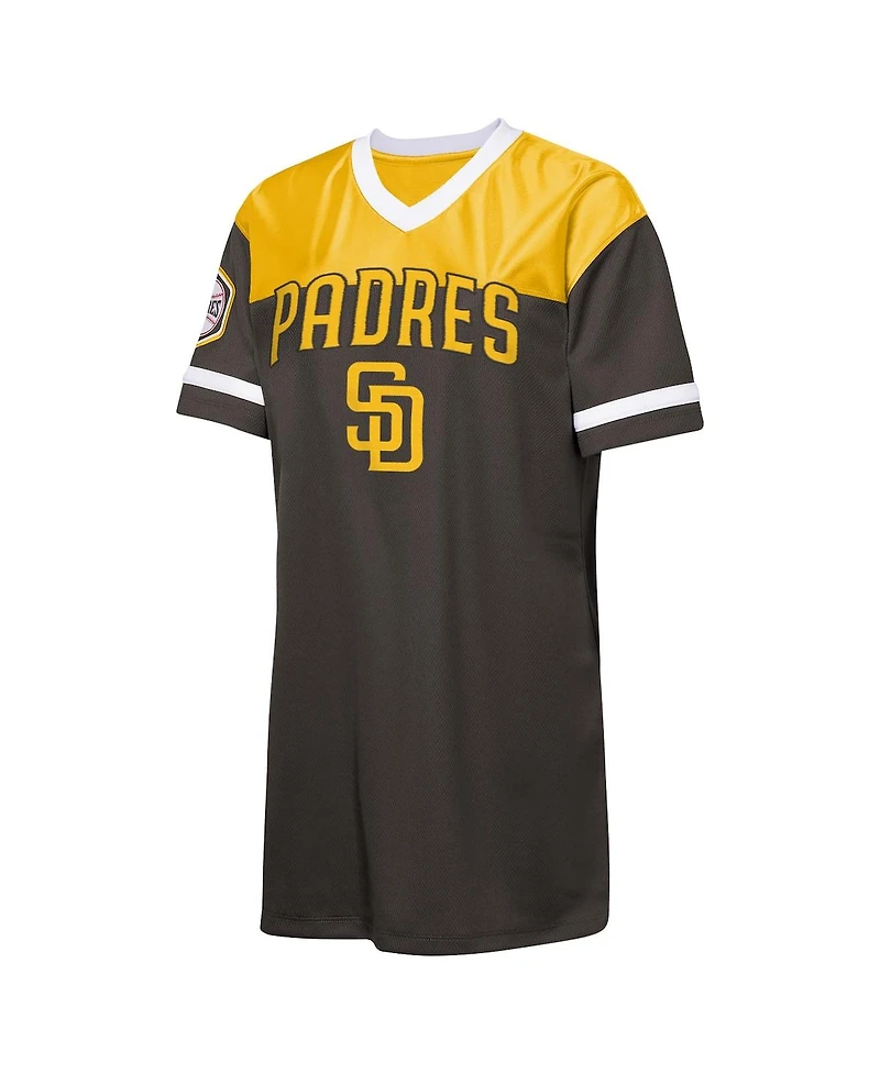 Outerstuff Big Girls Brown San Diego Padres League Cheer V-Neck T-Shirt Dress