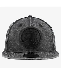 New Era Men's Black Minnesota Timberwolves Washed Tonal 9FIFTY Snapback Hat