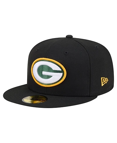 New Era Men's Black Green Bay Packers 59FIFTY Fitted Hat
