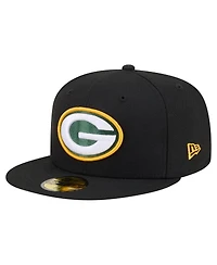 New Era Men's Black Green Bay Packers 59FIFTY Fitted Hat