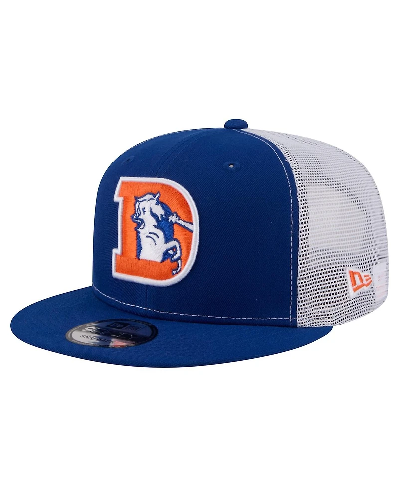 New Era Men's Royal Denver Broncos Core Team 9FIFTY Trucker Snapback Hat