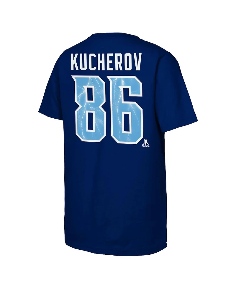Fanatics Big Boys and Girls Nikita Kucherov Blue Tampa Bay Lightning Alternate Captain 2026 Stadium Series T-Shirt