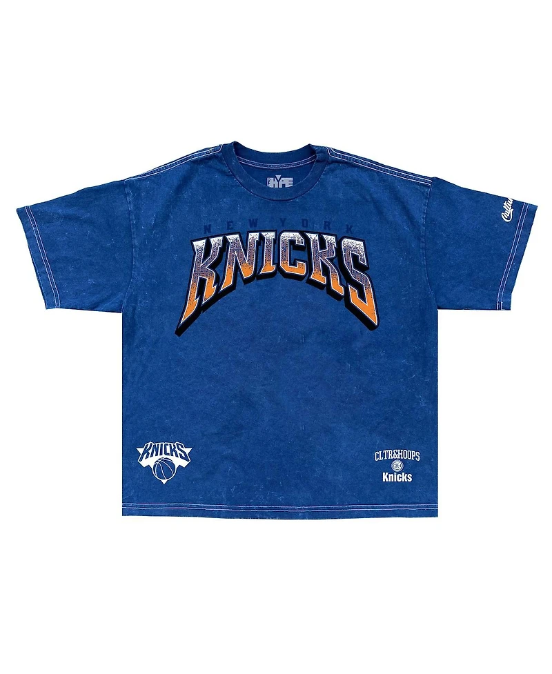 Two Hype Men's Blue New York Knicks Drip Dime Collection Premium T-Shirt