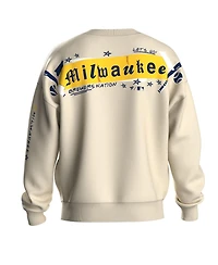 Fanatics Women's Beige Milwaukee Brewers Graffiti Fleece Sweatshirt
