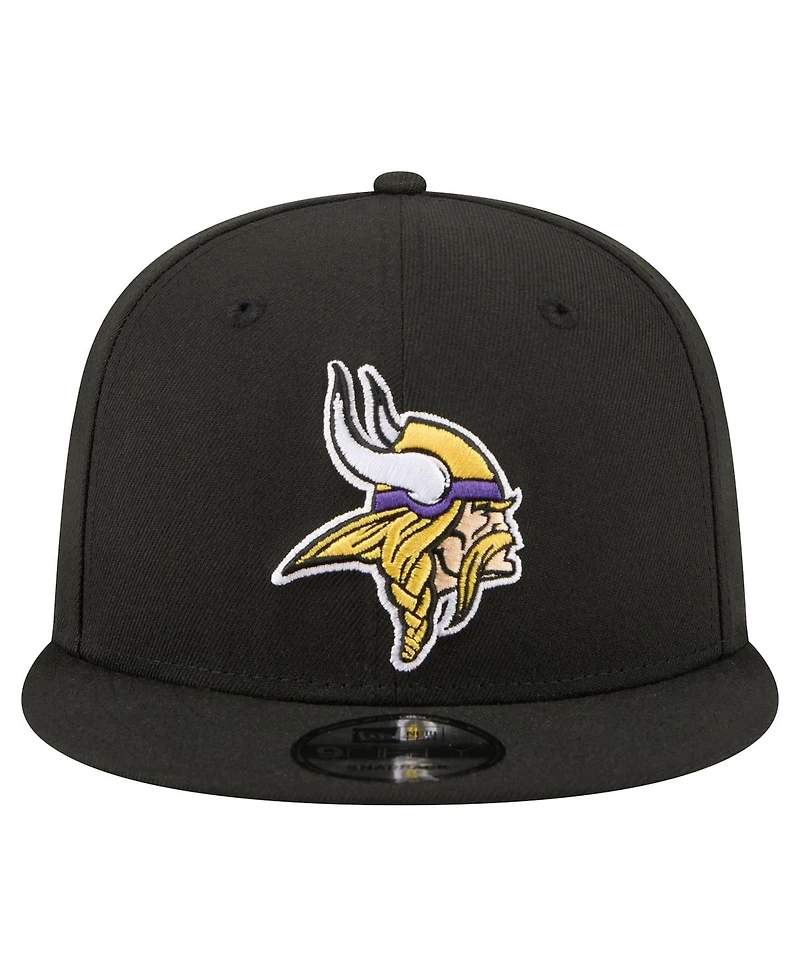 New Era Men's Black Minnesota Vikings 9FIFTY Snapback Hat