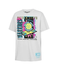Mitchell & Ness Big Boys and Girls White Golden State Warriors Neon Court Shock T-Shirt