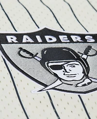 Mitchell & Ness Men's Cream Las Vegas Raiders Big Tall Heavyweight Mesh Button-Up Fashion Jersey