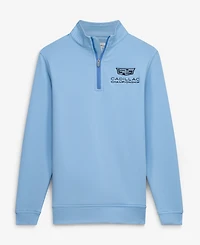 Peter Millar Big Boys and Girls Blue Cadillac Championship Perth Sugar Stripe Performance Quarter-Zip Pullover Sweatshirt