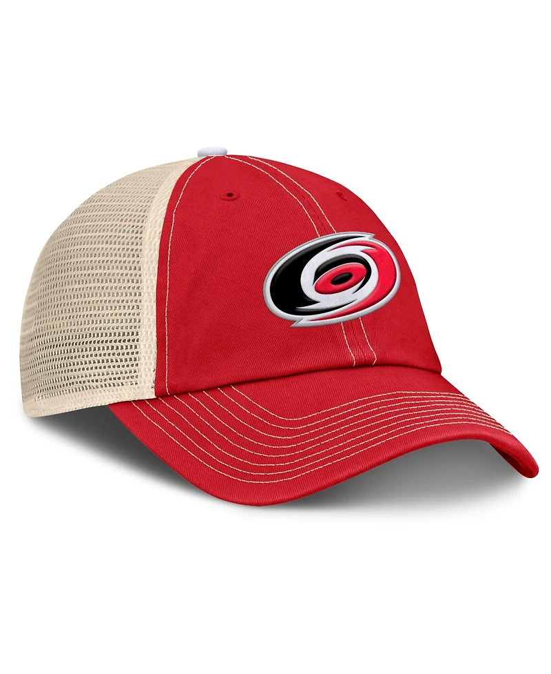Fanatics Men's Red/Natural Carolina Hurricanes Rival Trucker Adjustable Hat