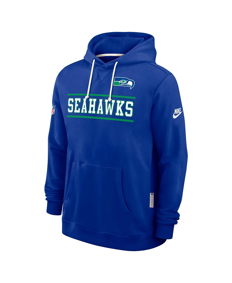 Nike Men's Royal Seattle Seahawks Alt Sideline Standard Issue Dri-fit Hoodie