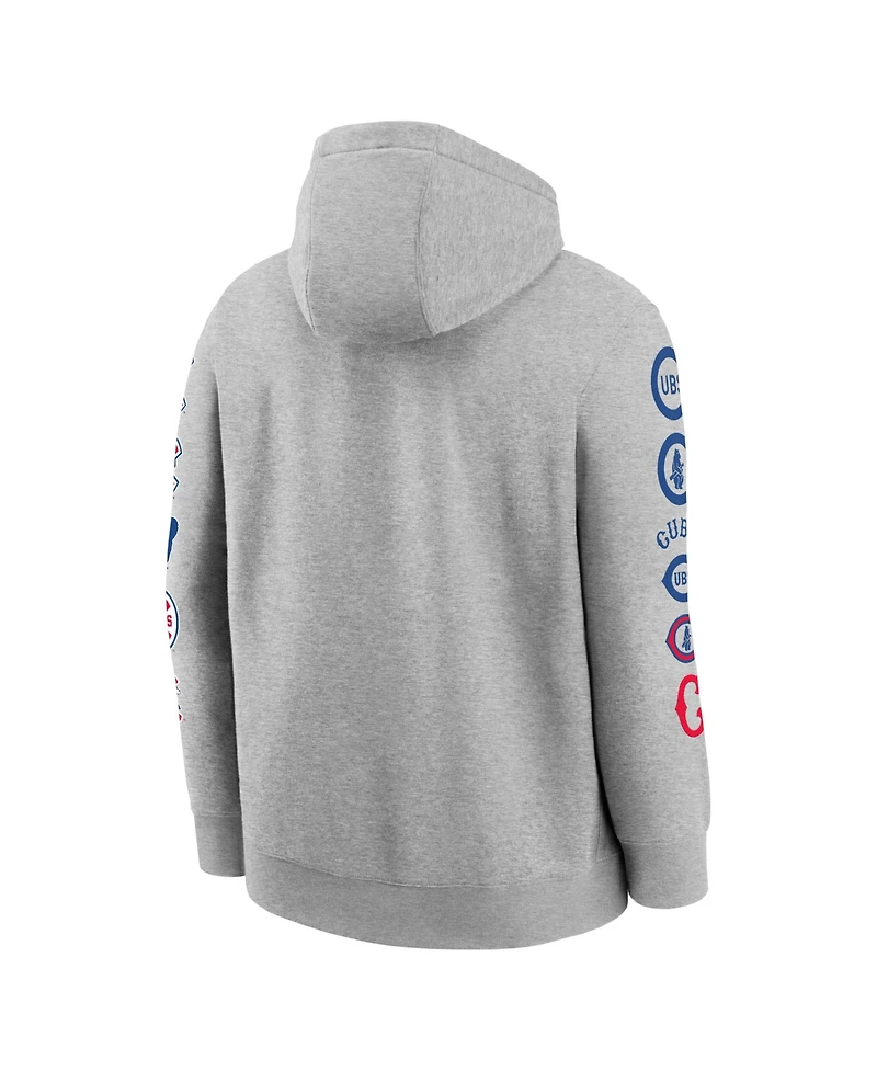 Nike Men's Heather Gray Chicago Cubs 150th Anniversary Club Hoodie