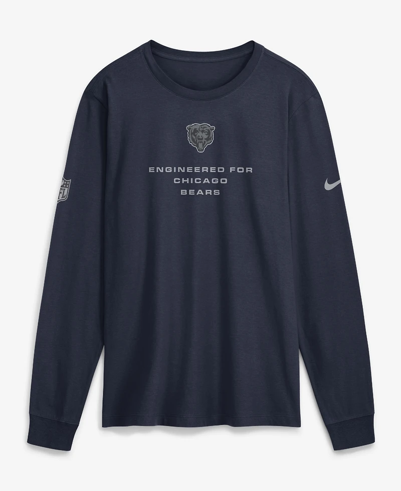 Nike Men's Navy Chicago Bears Sideline Bold Arch Star Dri-fit Long Sleeve T-Shirt