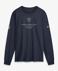 Nike Men's Navy Chicago Bears Sideline Bold Arch Star Dri-fit Long Sleeve T-Shirt