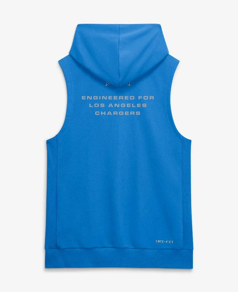 Nike Men's Powder Blue Los Angeles Chargers Sideline Standard Issue Dri-fit Sleeveless Hoodie