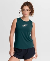Fanatics Women's Green Philadelphia Eagles Draped Mesh Back Performance Tank Top