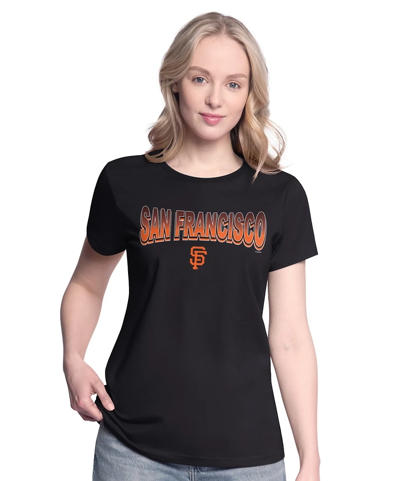 G-iii 4Her by Carl Banks Women's 2-Piece Black/Bright Heather Ceramic San Francisco Giants T-Shirt and Hoodie Combo Pack