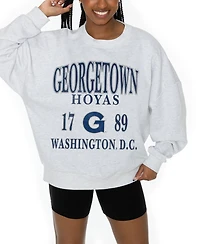 Gameday Couture Women's Ash Georgetown Hoyas Premium Fleece Pullover Sweatshirt