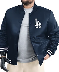 G-iii Sports by Carl Banks Men's Navy Los Angeles Dodgers Cooperstown Adaptive Satin Full-Snap Varsity Jacket