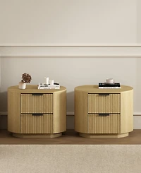 Manhattan Comfort Olivia 2-Piece 27" 2-Drawer Nightstands