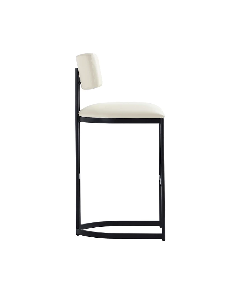 Manhattan Comfort Juno 18.5" Faux Leather Upholstered Metal Barstool
