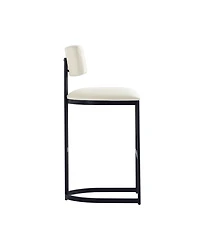 Manhattan Comfort Juno 18.5" Faux Leather Upholstered Metal Barstool