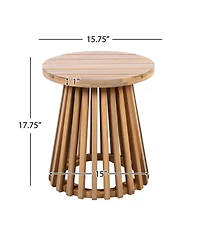 Flynama Outdoor Acacia Wood Conversation Set 2 Club Chairs with Side Table Brown Patina Finish Cream Cushion for Garden Patio Deck