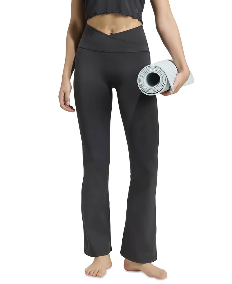 adidas Women's 3-Stripes Studio All Me Flare X-Over Training Tights