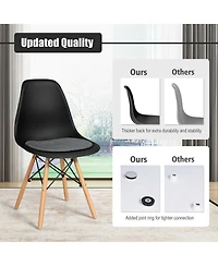 Gymax 4Piece Dining Chair Mid Century Modern Dsw Chair Furniture With Linen Cushion