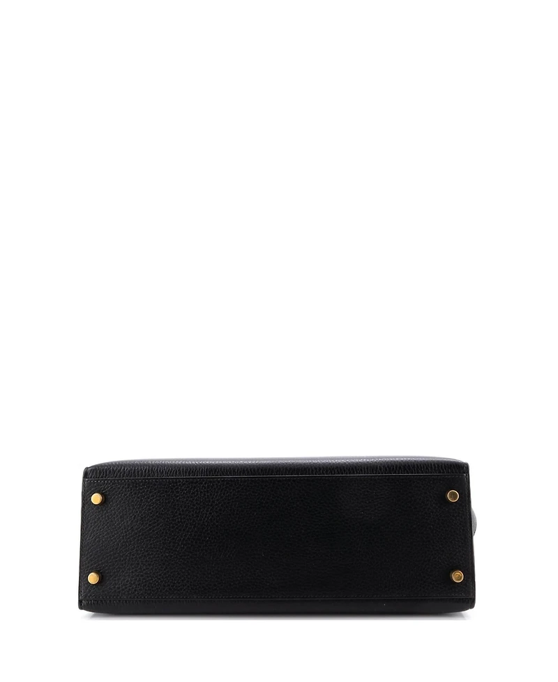 Pre-Owned HERMES Kelly 32 Handbag Black Ardennes with Gold Hardware